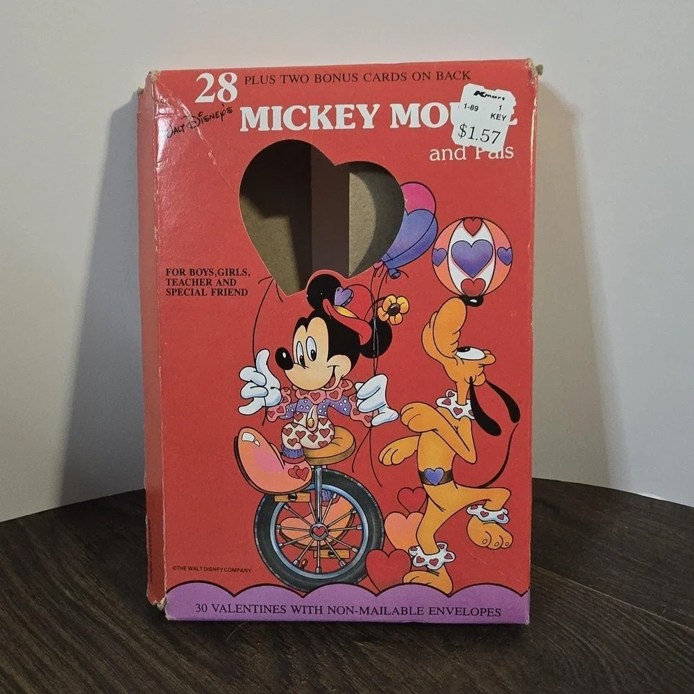 1980s Vintage Disney Mickey Mouse Valentine's‎ Day Cards Lot Of 7 Children